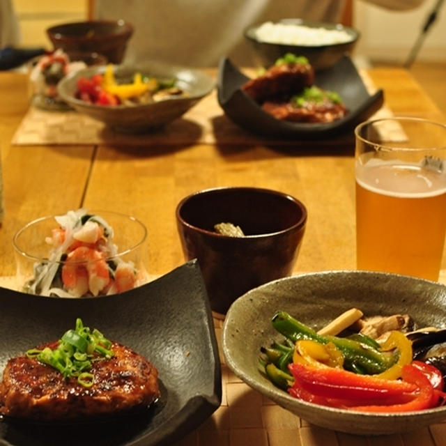 鶏バーグの晩ごはんとレース編み