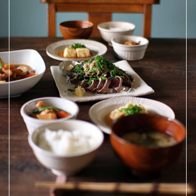 鶏じゃがと揚げ出し豆腐の晩ごはん