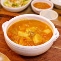 ゴロゴロ野菜のトマトミルクスープ