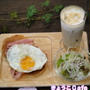 昼カフェ★ベーコンエッグパンケーキセット(ドリンク付き）