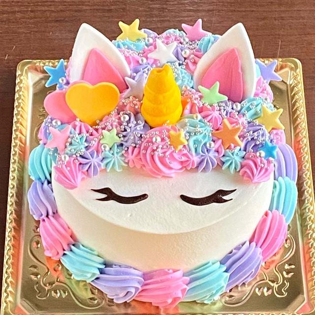 【ゆめかわユニコーンケーキ】12月のオーダーデコレーション