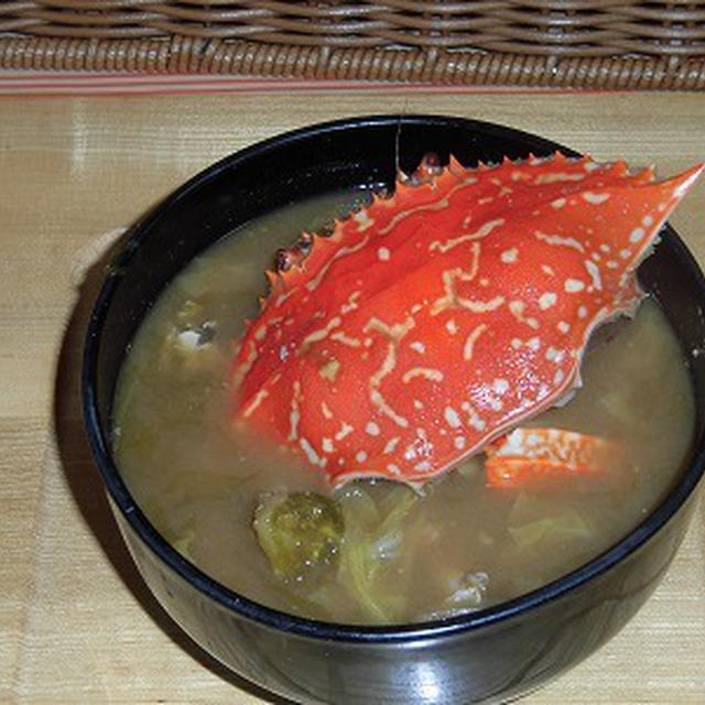 かぼちゃ餡パン・・ワタリガニの味噌汁・・♪