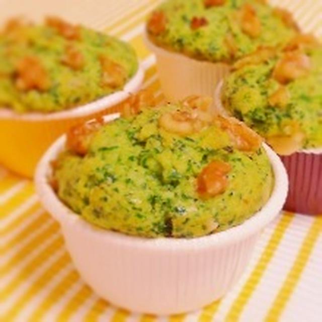 大豆たんぱく入りほうれん草のカップケーキ