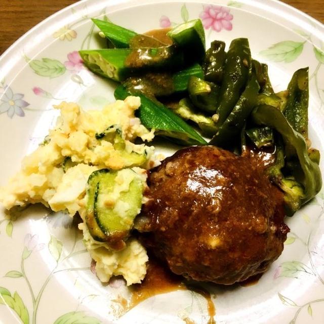 初の、レンジでハンバーグ作成（※母が作った）