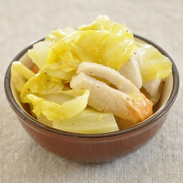5分20円ストックおかず♡きゃべつとちくわのレンチンおかず