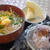 あったかにゅうめんとかつお味噌おにぎり。