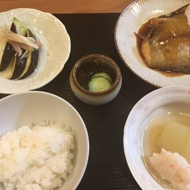 カレイの煮つけ定食