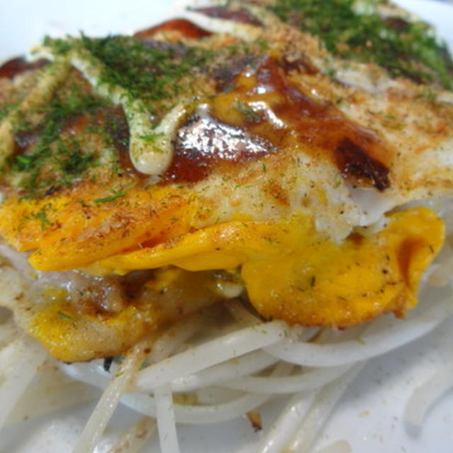 鉄板で粉と卵のおもてなし♪