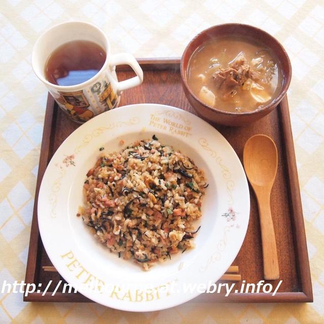 週末朝ごはん　-残り物活用-