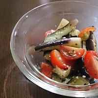イタリアン風味な茄子の塩もみ♪ #ハウス食品 #GABAN #バジル #なす #トマト