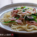 ベーコンとほうれん草のパスタ