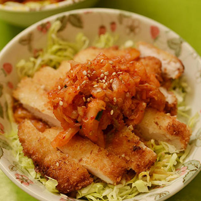 キムチソースがうまい キムチチキンカツ丼 By すー太郎さん レシピブログ 料理ブログのレシピ満載