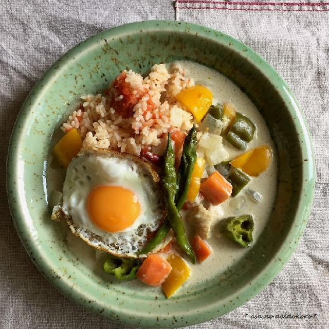 グリーンカレーの朝ごはん
