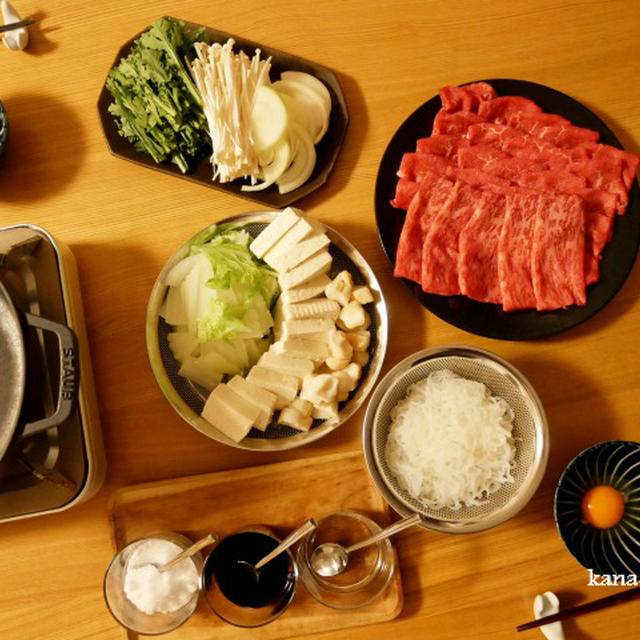 「肉の日」はストウブですき焼き