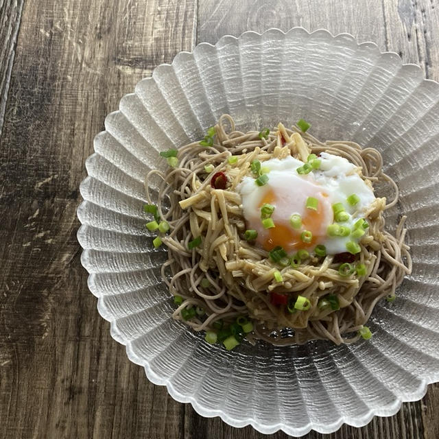 自家製なめたけの冷やし蕎麦