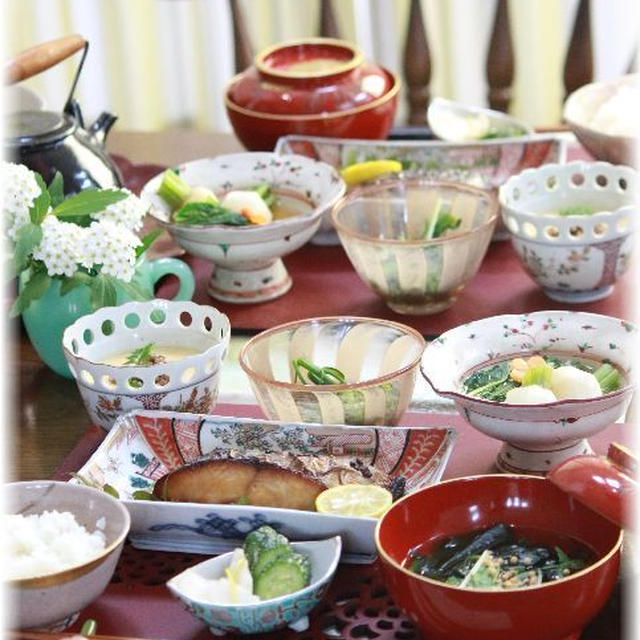 鰆の西京焼き。　と　献立。