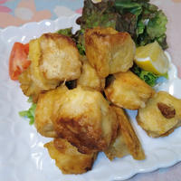 【天ぷら粉活用レシピ】冷凍豆腐でサックサク天ぷら