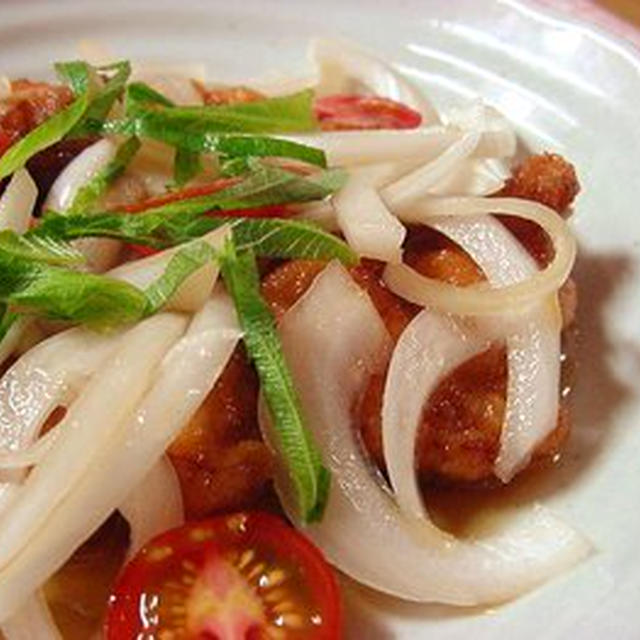 鶏の南蛮漬け　さっぱりツナごはん　きゅうりのサラダ