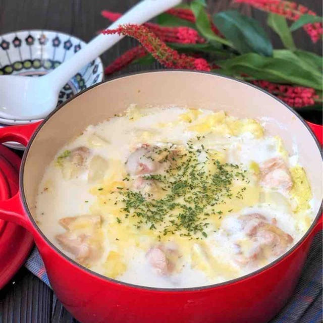トロトロ白菜で温まります♡＊白菜と鶏肉のミルクチーズ鍋＊