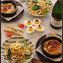 ヤリイカと九条ねぎのスパゲティからすみがけ！と、からすみ大根！で、和風イタリアン♪