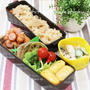 夫弁当＊お花ウインナーと赤い風船と筍ごはん弁当、ちぃ魔の2歳