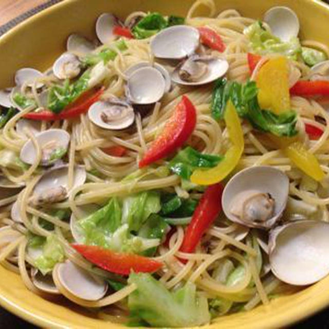 はまぐりと春キャベツのパスタ