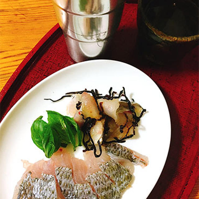 ヘダイの刺身と塩昆布和えで 熱燗 By たんぽぽさん レシピブログ 料理ブログのレシピ満載