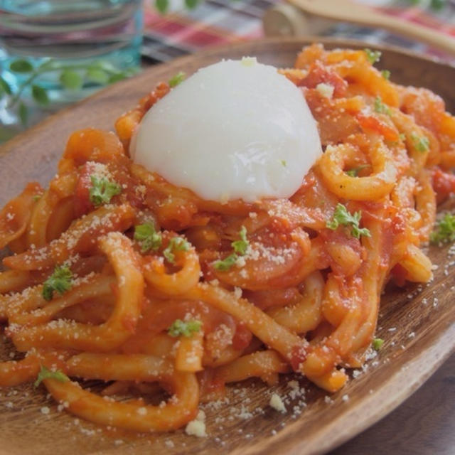 【掲載のお知らせ】『フライパンで10分♪おすすめ！温玉のせトマトソースうどん♪』