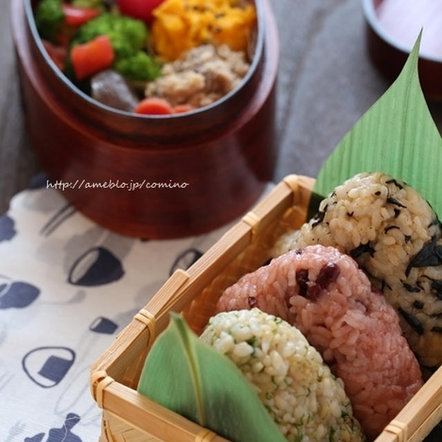【三色おにぎりのお弁当】