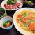 高野豆腐と絹さやの玉子とじとなまこ酢など