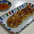 カレー風味の餃子と豆苗の和え物
