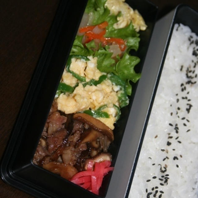 1月27日　　椎茸と豚肉の甘辛炒め弁当