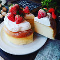 ❤️初焼き❤️粉雪いちごのスフレチーズケーキ♪