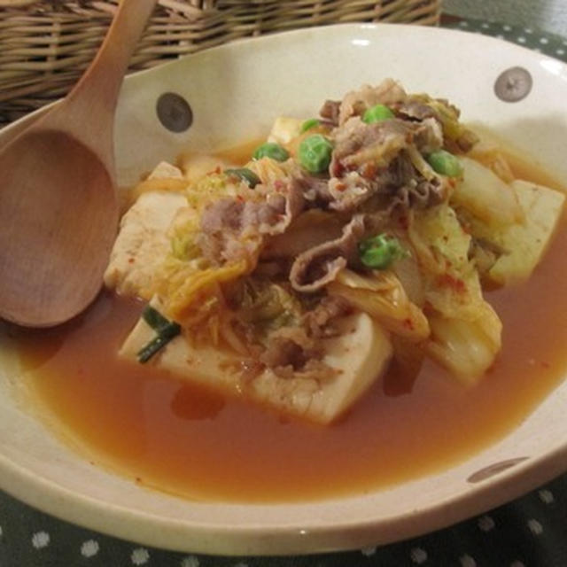 「すき家 牛丼の具」でピリ辛キムチ肉豆腐