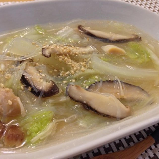 乾しいたけ克服レシピ2「乾しいたけと白菜の旨スープ」