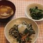 春にらを使って天ぷら丼のお昼ご飯
