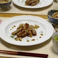 野菜の肉巻き～ハニーマスタード添え～