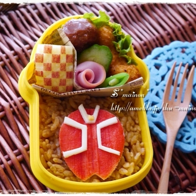 ＊ちゅっくん初めてのお弁当★仮面ライダーウィザード☆キャラ弁＊