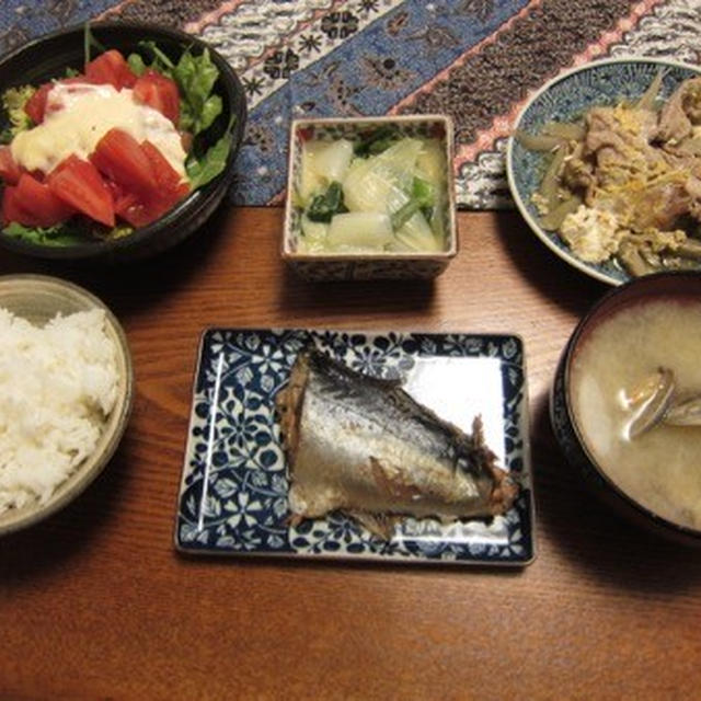 [夕食] 鯖のショウガ煮