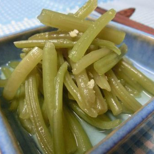 生姜がポイント さつまいもの茎の白だし浸し By 花ぴーさん レシピブログ 料理ブログのレシピ満載