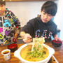 子供達にかきたまうどんを作ってもらいました〜！！