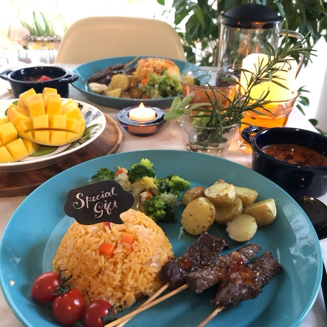 グリルでなんちゃってケバブご飯
