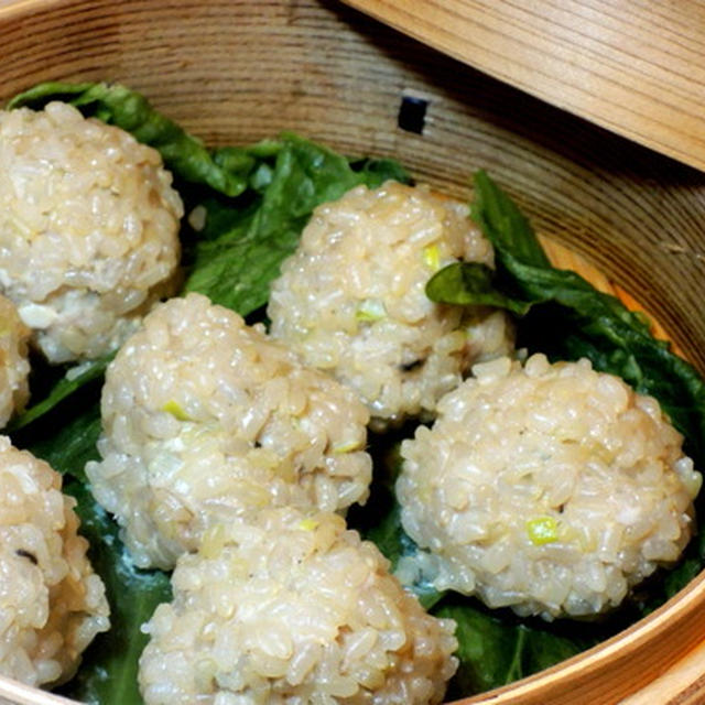 ブラウンライスで簡単に～☆蒸し肉団子♪