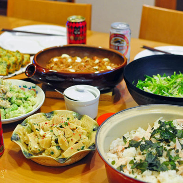 ３月２５日　月曜日　中華風ミートローフ＆海南鶏飯など（前日の晩ごはん）