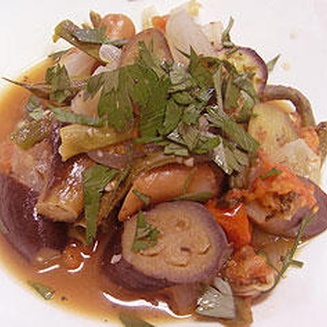 ルクエと畑の野菜でラタトゥイユ