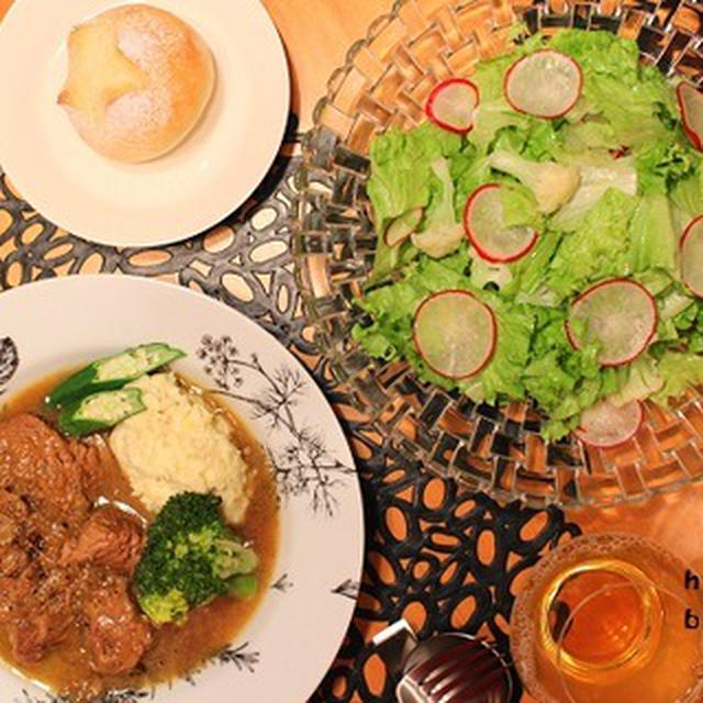 ストウブで『牛肉のビール煮』の夜ごはん。