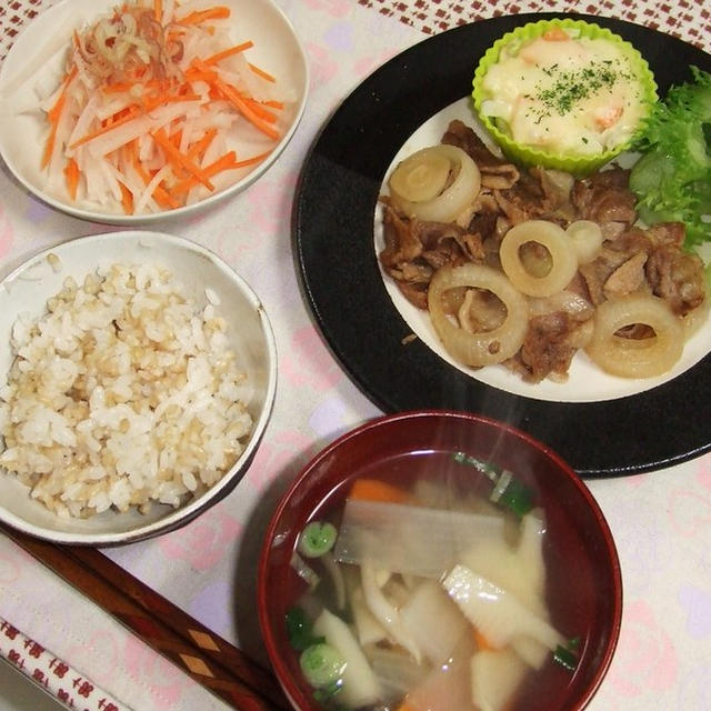 生姜焼きの可愛ゆす仕立て