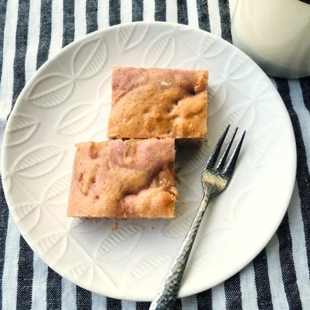 紫芋パウダーで、クルミのケーキ