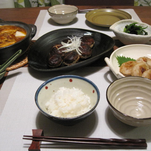 ジューシー☆椎茸の肉詰めとテールスープ
