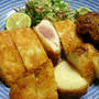 野郎飯流・びんちょうまぐろ、たけのこ、しいたけのフライ